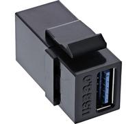 InLine 76202L USB 3.0 Keystone Snap-In - Conector USB A Hembra, Color Negro