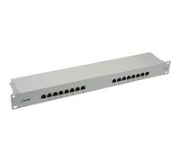 InLine 76216 1U Panel de parcheo - Bahía de Entrada (Cat.6, RJ45, Gris, 1U)