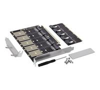 Inline 76619G - Tarjeta de Interfaz PCIe x16 a 5X SATA SATA (6 GB/s, Incluye Adaptador, disipador de Calor, Placa de Perfil bajo)