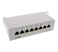 InLine 76808I RAL7035 - Panel de Conexiones (Cat. 6A, 8 Orificios, Montaje en Pared), Color Gris