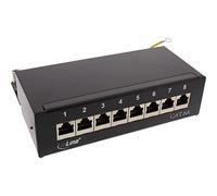 InLine 76808S RAL9005 - Panel de Conexiones (Cat. 6A, 8 enchufes, Montaje en Pared), Color Negro