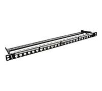 InLine 76824C - Panel de conexiones (24 orificios, 19", 0,5 HE, sin ranuras), color negro