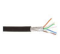 InLine 76899S - Cable de Conexión de Datos y Red SFTP (PiMf), Cat.6A, 500 MHz, sin halógenos, cobre, negro, 100 m