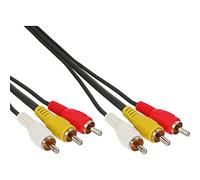 InLine 89602 cable de audio y video - Cable AV (2m, 3 x RCA, Macho/Macho) Negro
