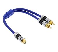 InLine 89927P - Adaptador para cable (macho/hembra, 1x RCA F, 2x RCA M, Azul)