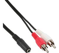 InLine 89940A 1m 2 x RCA 3.5mm Negro Cable de Audio