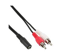 InLine 89940C - Cable RCA y jack (2 conectores RCA macho a conector hembra de 3,5 mm, 2 m)