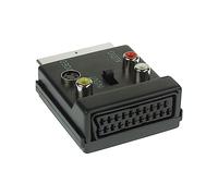 InLine 89959C - Adaptador de Cable (20pin scart Plug, 2X Scart Beech,3X RCA Jack, 1x S-VHS Socket, Macho/Hembra, 0,2 m, Negro)