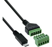Inline 92504C - Cable Adaptador Micro USB a Bloque Terminal de 5 Pines, Cable de conexión para Datos y Corriente, 1 m de Longitud