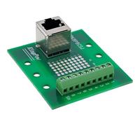 InLine 92505A - Bloque de terminal para carril de sombrero, conector RJ45, vertical, terminales de tornillo, 8 pines, adaptador de riel DIN para proyectos de red