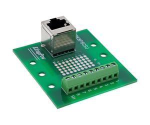 InLine 92505A - Bloque de terminal para carril de sombrero, conector RJ45, vertical, terminales de tornillo, 8 pines, adaptador de riel DIN para proyectos de red