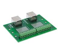 InLine 92505C - Bloque de terminal para carril (2 conectores RJ45, recto, 2 terminales de tornillo, adaptador DIN para proyectos de red con doble conexión)