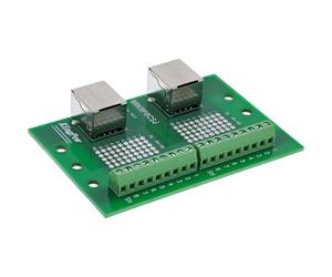 InLine 92505C - Bloque de terminal para carril (2 conectores RJ45, recto, 2 terminales de tornillo, adaptador DIN para proyectos de red con doble conexión)