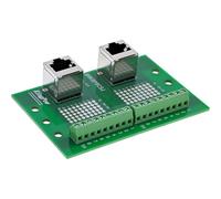 InLine 92505D - Bloque de terminal para carril de sombrero, 2 conectores RJ45, vertical, 2 terminales de tornillo, adaptador DIN para proyectos de red con salida de cable hacia arriba