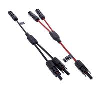 InLine 95020 - Cable solar (2 enchufes, 0,36 m, IP68, impermeable, resistente a los rayos UV, compatible con MC4/Standard4/PV4, distribuidor en Y), color negro y rojo