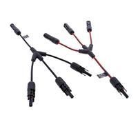 InLine 95030 - Cable solar (3 enchufes, 0,36 m, IP68, resistente a los rayos UV, compatible con MC4/Standard4/PV4, distribuidor en Y), color negro y rojo