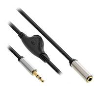 InLine 99253B - Cable de Audio (Conector Jack de 3,5 mm, con Control de Volumen, 0,25 m)