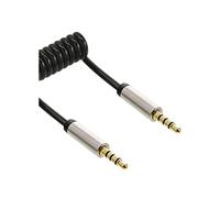 InLine 99274 Slim Audio - Cable de audio en espiral (3,5 mm, ST/ST, 4 pines, estéreo, 0,5 m)