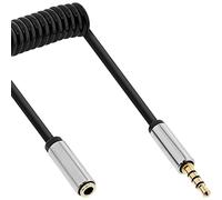 InLine 99284 Slim Audio - Cable en espiral (clavija de 3,5 mm, 4 pines, estéreo, 0,5 m)