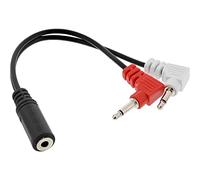 InLine 99313I - Cable adaptador de audio para aviones (2 conectores jack de 3,5 mm a conector jack hembra de 3,5 mm, 3 pines, 0,15 m)