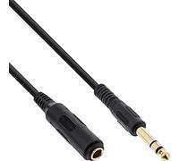 InLine 99973 - Cable alargador para Auriculares (Clavija Jack de 6,3 mm, Conectores Dorados, 3 m)