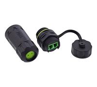 Inline Acoplamiento de Fibra óptica LC Duplex, Corto, IP68, Resistente al Agua, Conector de Fibra óptica Exterior, monomodo, conexión LC LC para Carcasa M20, 69927C