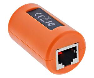 InLine Acoplamiento RJ45 con protección contra sobretensiones - 2 conectores RJ45 hembra Gigabit Ethernet, 8 diodos TVS, protección POE, blindaje EMI/RFI, Plug & Play, 69990P
