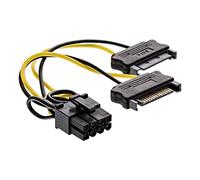 Inline - Adaptador de alimentación interno, 2 x Sata a 8 pines para tarjetas gráficas PCIe (PCI-express, 0,15 m, multicolor, 26628D