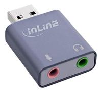 InLine® Adaptador de Audio USB con Conector para micrófono y Auriculares, Plug & Play, Compacto y Compatible con Windows, Mac, Android, 33051E