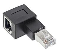 InLine® Adaptador de Cable de conexión Cat.6 A, RJ45, ángulo de 90° hacia la Izquierda