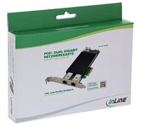 InLine Adaptador De Red Dual Gigabit InLine 2x RJ45 1 Gb/s PoE+ PCIe x4