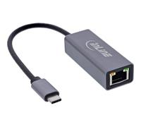 Inline Adaptador de Red USB 3.2 USB-C a RJ45, Adaptador Gigabit LAN para conexión Estable, Plug & Play, Carcasa de Aluminio, 33380Q