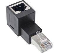 InLine - Adaptador RJ45 (Cat. 6A, RJ45, Macho a Hembra, ángulo de 90°)