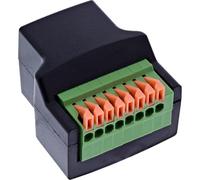 InLine Adaptador RJ45 hembra a bloque de terminal, 8 pines, abrazadera de inserción sin herramientas para cables individuales, cableado de red simple, 92505E