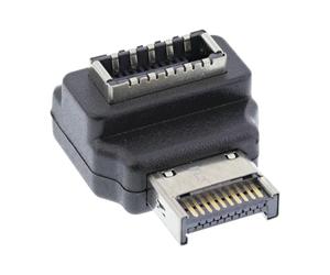 InLine® Adaptador USB 3.2 Interno, Panel Frontal USB-E Macho a USB-E Hembra 90°