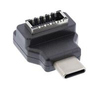 InLine® Adaptador USB 3.2, USB-C Macho a Conector Interno USB-E Panel Frontal Hembra