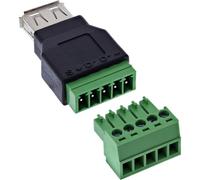 Inline Adaptador USB-A Hembra a Bloque de Terminal, 5 Pines, sin Cable, Ideal para cableado DIY, conexión sin Soldadura, Compacto y Resistente, 92504B