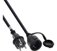 Inline Alargador de Contacto para Exteriores, IP44, 10 m, Cable de Goma | Protección contra salpicaduras IP44, revestimiento de goma flexible, protección táctil, hasta 16 A y 3500 W