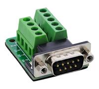 InLine Bloque de terminales con conector D-Sub 9 macho, 2 filas, tornillo de seguridad, compacto para cableado RS232, bricolaje e industria, 92501F
