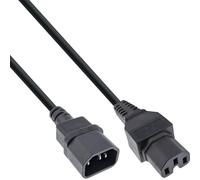 InLine C15/C14, 2 m 2m C15 acoplador C14 acoplador Negro - Cable (2 m, Macho/Hembra, Negro, 2 m, C15 acoplador, C14 acoplador, Derecho)