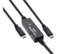InLine Cable activo USB 3.2 Gen.1 USB-C macho a USB-C macho, cable Reapter con amplificación de señal, alargador de larga distancia, para discos duros, impresoras, cámaras web y más, 10 m, 35671C