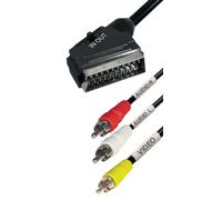 Inline - cable adaptador de euroconector a 3 conectores rca (2 m, 1 ca