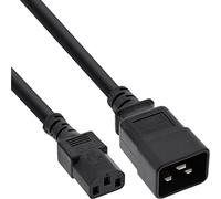 InLine Cable adaptador de red 16659D, IEC-60320 C20 a C13, 3 x 1,5 mm², máx. 10 A, negro, 2 m
