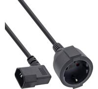 Inline Cable Adaptador de Red C14 acodado a Enchufe de protección de | Hasta 10 A, para sistemas SAI, gestión de cables compacta con espacio limitado, sin adaptadores intermedios adicionales