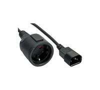 InLine® Cable adaptador de red IEC C14 a toma de contacto de tierra, para SAI, 0,5 m