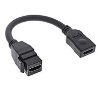 InLine® Cable Adaptador HDMI Keystone 4K/30Hz, HDMI A Hembra/Hembra, Negro, 0,2 m