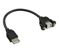 InLine Cable Adaptador USB 2.0 Tipo A Hembra a 2.0 USB Tipo B Hembra Montaje en Panel con Tornillos Cable de 20 cm