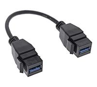 InLine® Cable Adaptador USB 3.2 Gen1, 2 Conectores Keystone, 2 Puertos USB A Keystone, 0,2 m