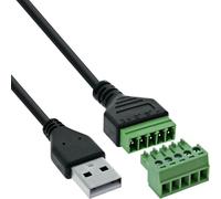 Inline Cable Adaptador USB-A Macho a Bloque de terminales de 5 Pines, Cable de conexión para alimentación y líneas de Datos, código de Colores, 1 m, Bricolaje y reparación, 92504G