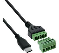 Inline Cable Adaptador USB-C Macho a Bloque de terminales de 5 Pines, Cable de conexión para alimentación y líneas de Datos, código de Colores, 1 m, 92504E